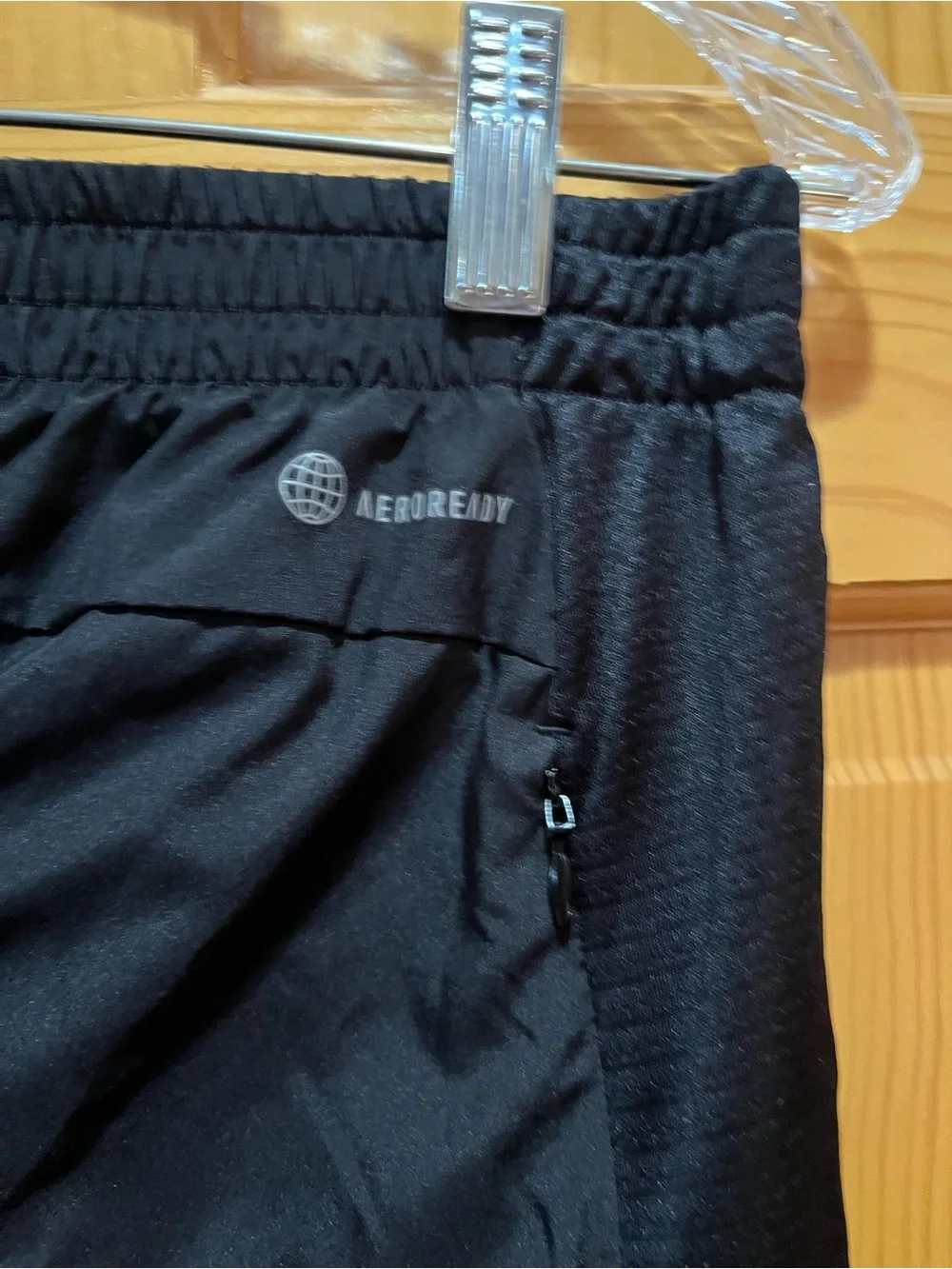 adidas Black Athletic Shorts with White Three-Stripe Accents